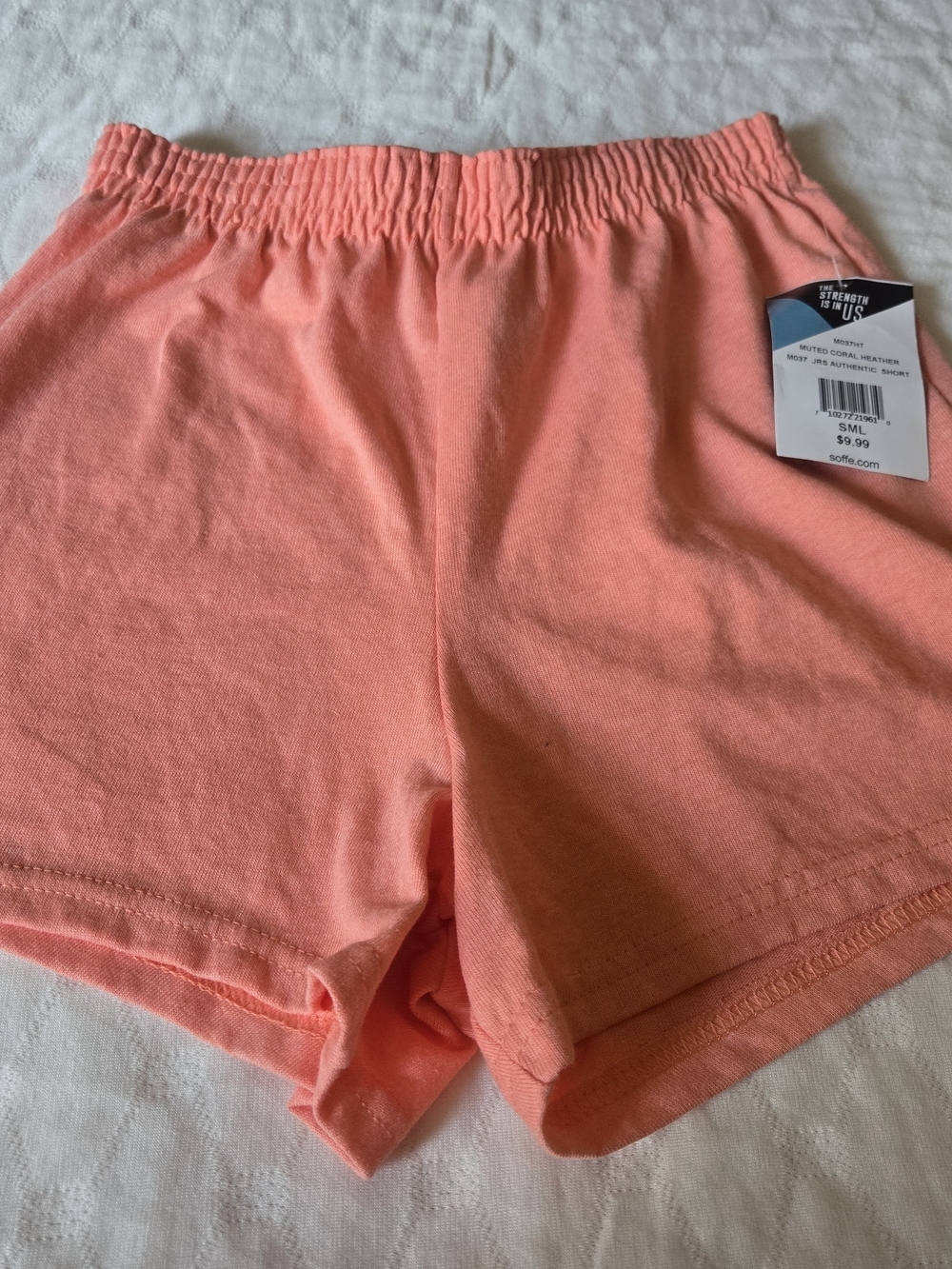 Soffe New With Tags Juniors Size Small Athletic Shorts Solid Coral Cotton Poly